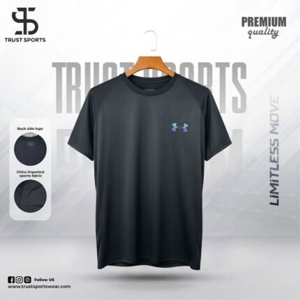 Trust sports t-shirt for men-imported fabric under amour Black.
