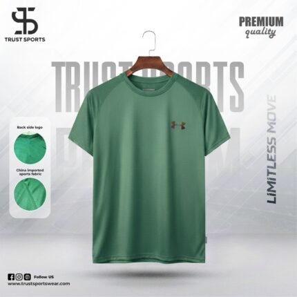 Trust sports t-shirt for men-imported fabric under amour olive.