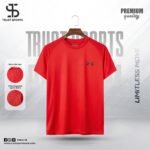 Trust sports t-shirt for men-imported fabric under amour Red.