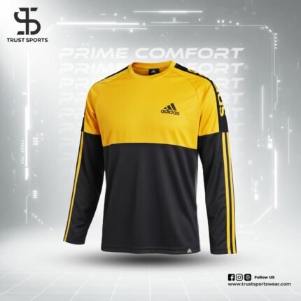 Trust sports mesh fabric full sleeve T-Shirt for winter-soft & comfortable-Yellow.
