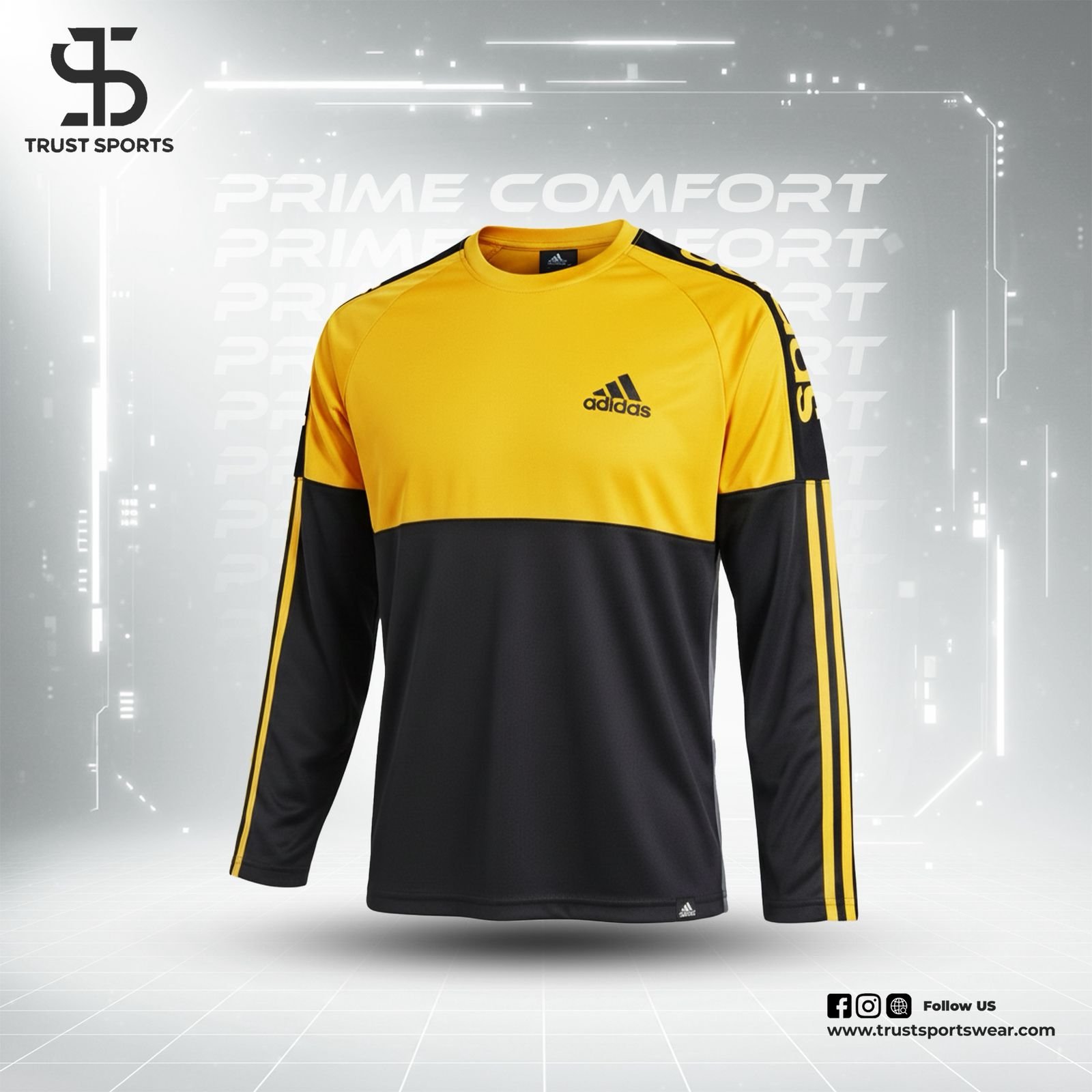 WhatsApp Image 2025-10-18 at 15.51.54_44461c65 Trust sports mesh fabric full sleeve T-Shirt for winter-soft & comfortable-Yellow. - Image 1