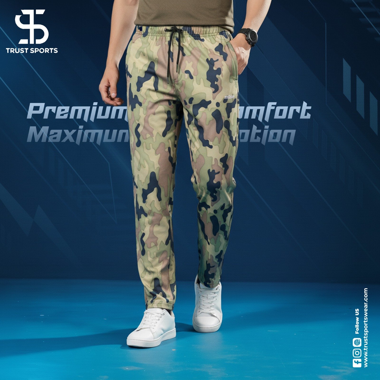 mitre9 Trust sports-Mitre-Trouser Premium Quality Parasort fabrics- Army print. - Image 1
