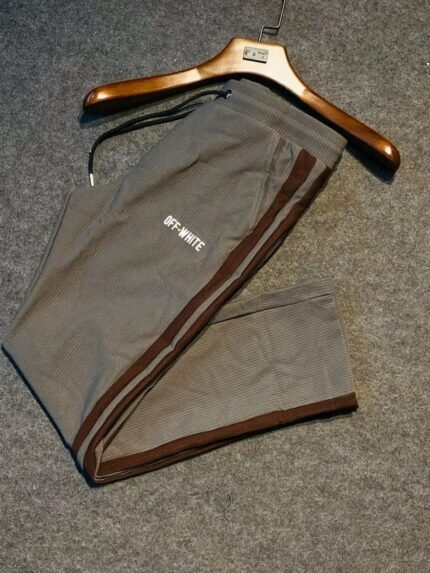 PREMIUM OFF-WHITE SIDE-STRIPED TRACK PANTS